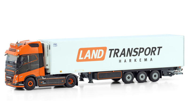 WSI VOLVO FH5 GLOBETROTTER XL 4X2 REEFER TRAILER - 3 AXLE Land Transport Harkema 1:50 Truck Pre-built Model