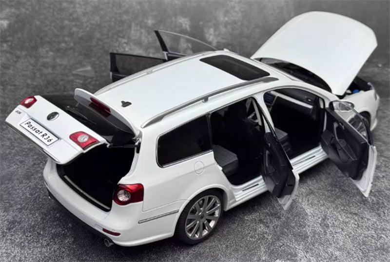 NZG Volkswagen VW Passat Estate R36 Classic ceramic jar Car Diamond white with pedal Limited Edition 299PCS ONLY 1:18 Car Pre-built Model view7