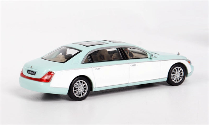 Stance Hunters Mercedes Maybach 62 Extended Edition T Blue / White 1:64 Car Pre-built Model view4