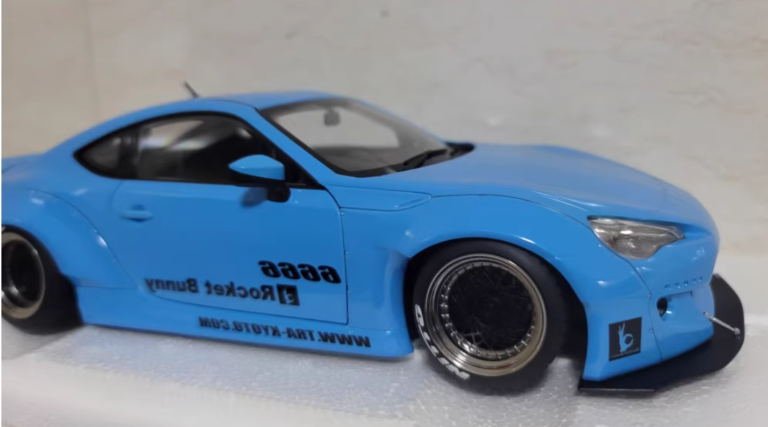 AUTOART Toyota 86 Rocket Bunny Blue Modified Edition 1:18 Car Pre-built Model view6