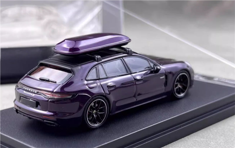 Rhino Model Porsche Panamera Hunting Edition Limited Edition 699PCS ONLY Purple - Comes with luggage 1:64 Car Pre-built Model view2