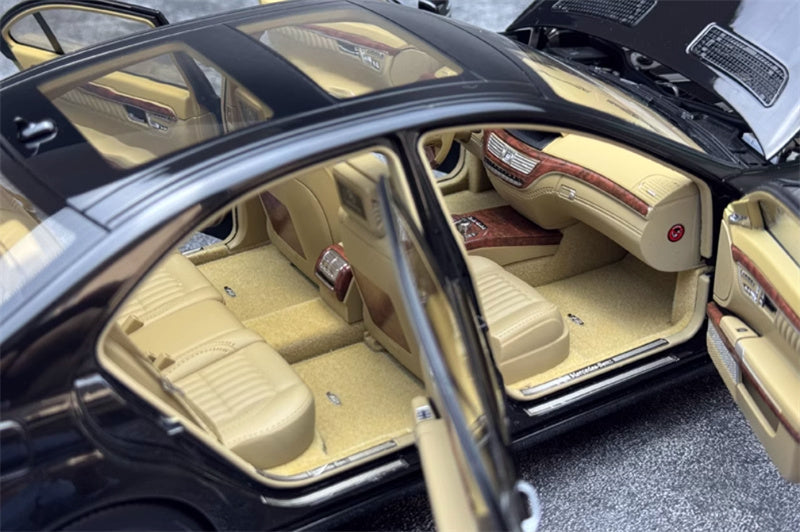 MOTORHELIX Mercedes Benz S-Class S600L W221 Fully Open black Beige interior Comes with engine Limited Edition 999PCS ONLY 1:18 Car Pre-built Model view4