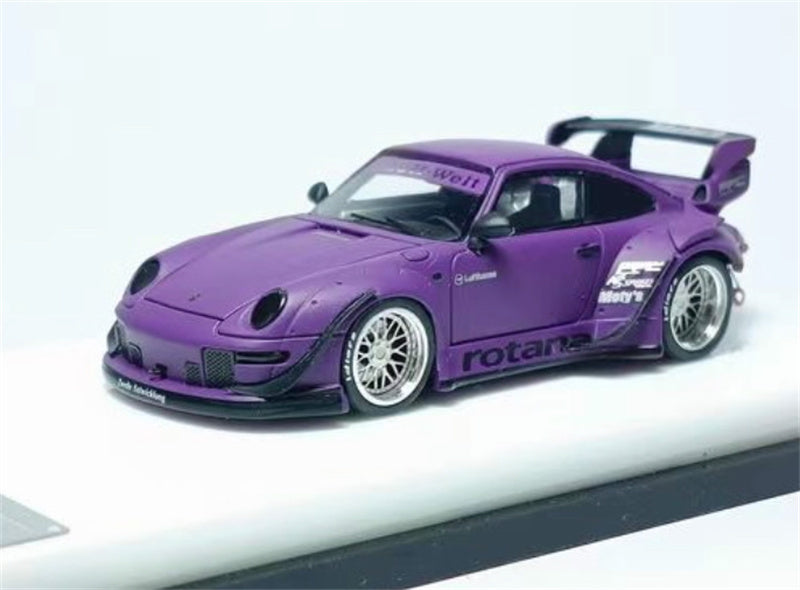 ScaleMini Porsche 911 RWB 993 wide body modified version Matte Purple - Low Tail Limited Edition 499PCS ONLY 1:64 Car Pre-built Model view1