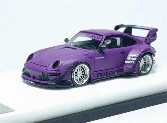 ScaleMini Porsche 911 RWB 993 wide body modified version Matte Purple - Low Tail Limited Edition 499PCS ONLY 1:64 Car Pre-built Model view1