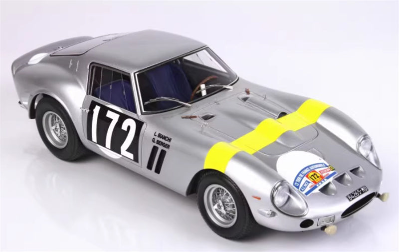 BBR MODELS Ferrari 250 GTO Tour DE France 1964 Winner #172 silver Limited Edition 158PCS ONLY Leather base 1:18 Car Pre-built Model view4