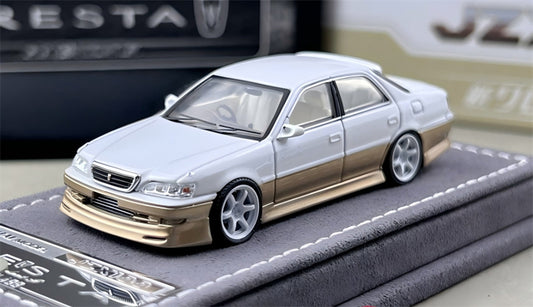 1:64 Toyota Cresta White/Gold 2-tone Mortal Model Limited Edition 1499PCS ONLY DIECAST Civil Car Model