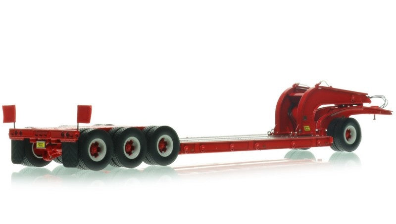 1:50 Talbert  1960s 60-Ton Cableneck Lowbed w/ Single-Axle Dolly Heavy Haul Replicas  Red Diecast Model