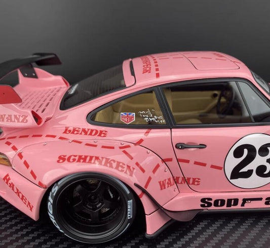 LGNITION MODEL Porsche 993 RWB Pink #23 Wide Body Modified Edition 1:18car Pre-a Model