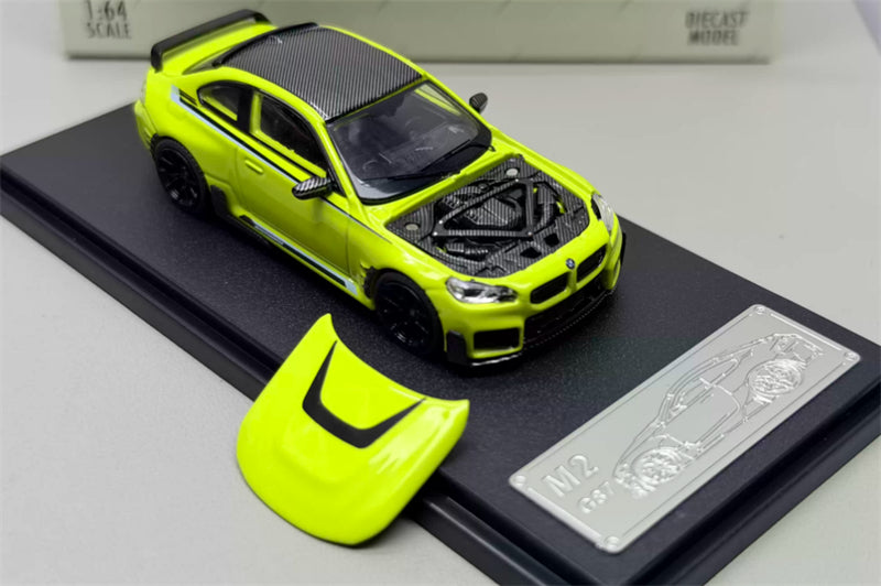 1:64 BMW M2 G87 St. Paul's Yellow Fei Xiang Open version DIECAST Civil Car Model