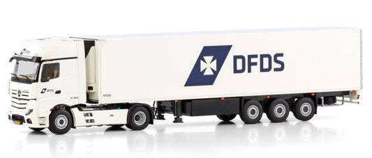 WSI ACTROS MP5 GIGA SPACE 4X2 REEFER TRAILER - 3 AXLE DFDS 1:50 Truck Pre-built Model
