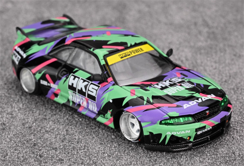 KaidoHouse x MiniGT Nissan Skyline GT-R R33 HKS V1 supercar 1:64 Car Pre-built Model view10