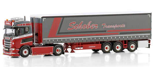 WSI  SCANIA S NORMAL CS20N 4X2 CURTAINSIDE TRAILER - 3 AXLE Schober 1:50 DIECAST Truck Lorry