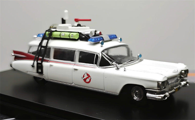 YS Model Cadillac Miller Ecto-1 first generation White 1:64 Car Pre-built Model view4