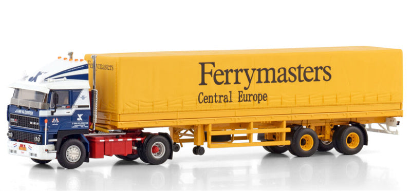 WSI DAF 2800 4X2 CLASSIC CURTAINSIDER TRAILER - 2 AXLE J. van Klooster Ferrymasters 1:50 Truck Pre-built Model