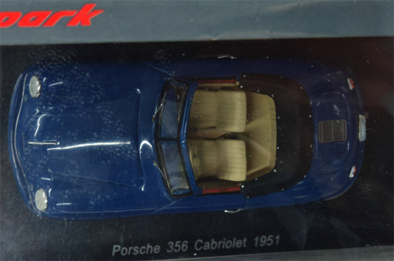 Spark Porsche 356 Cabriolet 1951 Blue 1:43 Car Pre-built Model view2