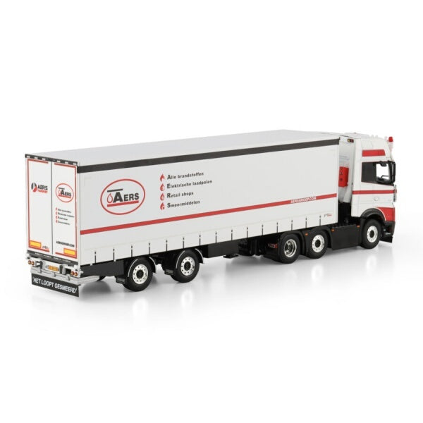 1:50 Mercedes Benz AERS TRANSPORT ACTROS MP5 SPACE 6X2 BOX TRAILER 2 AXLE WSI   Diecast Model