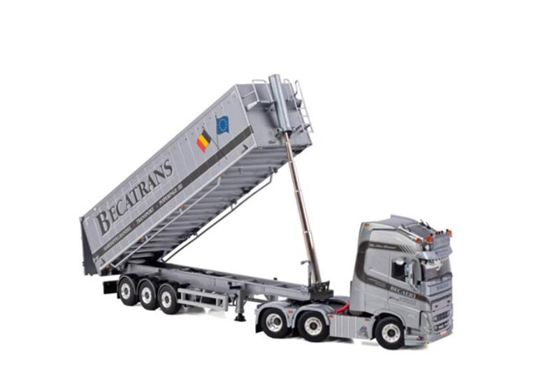 WSI VOLVO FH5 GLOBETROTTER XL 6X2 TWINSTEER VOLUME TIPPER TRAILER - 3 AXLE BECATRANS BV 1:50  Truck Pre-built Model