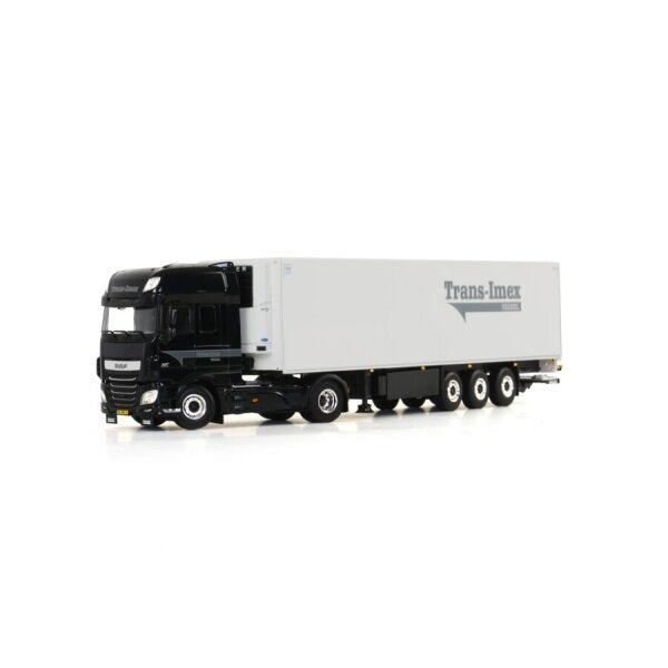 1:50 DAF TRANS-IMEX XF SPACE CAB 4X2 REEFER TRAILER 3 AXLE WSI DIECAST Model