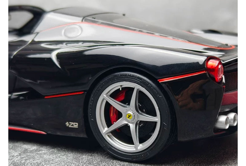 1:18 Ferrari LaFerrari  Black w/ red stripes- Silver Wheel BBR MODELS convertible version DIECAST Model