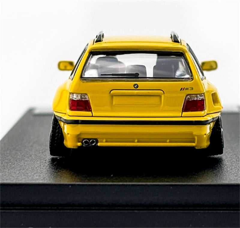 Mortal Third Generation BMW 3 Series E36 Four-Door Touring Yellow Lowered Version Limited Edition 499PCS ONLY 1:64 Car Pre-built Model view6