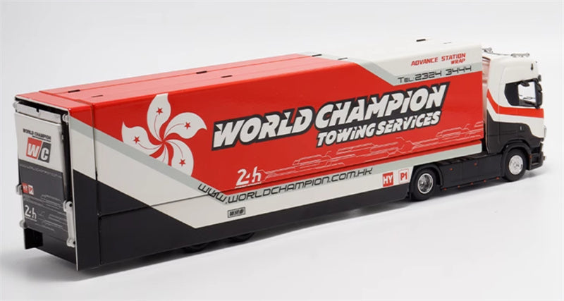 Max well Scania S730 double decker transport vehicle Weichuan Coating 1:64 Truck Pre-built Model