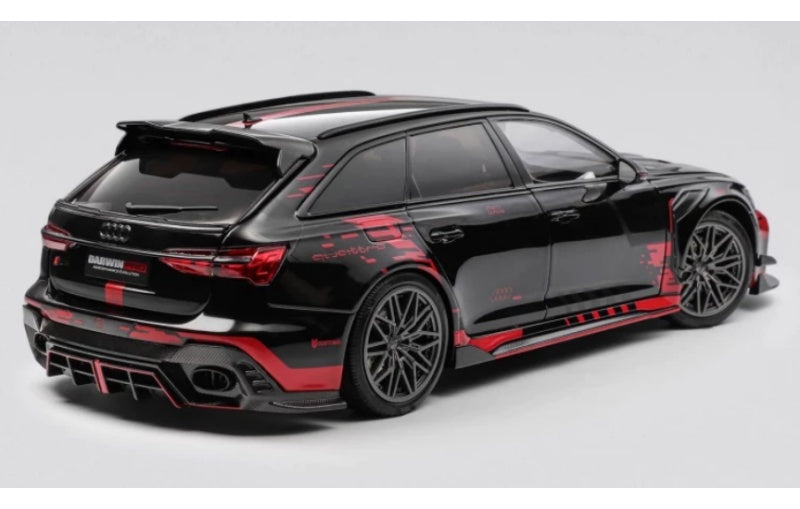 1:18 Audi DarwinPRO RS6 Red Stripes KiloWorks Limited Edition Black Diecast Model view4