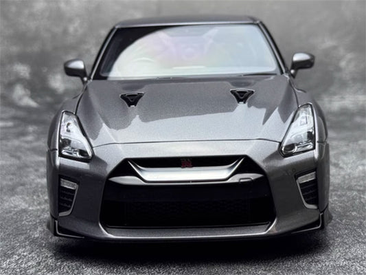 MOTORHELIX Nissan GT-R R35 T-Spec grey fully open 1:18 Car Pre-built Model view2