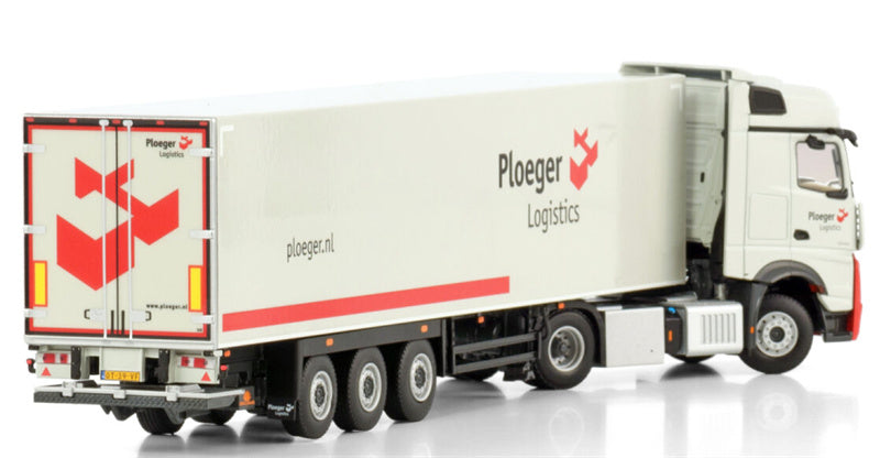 WSI ACTROS MP5 BIG SPACE 4X2 BOX TRAILER - 3 AXLE Ploeger Logistics 1:50 Truck Pre-built Model