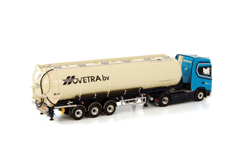 WSI SCANIA S HIGHLINE CS20H 4X2 BULK TRAILER / TIPPER - 3 AXLE HOVETRA 1:50 Truck Pre-built Model