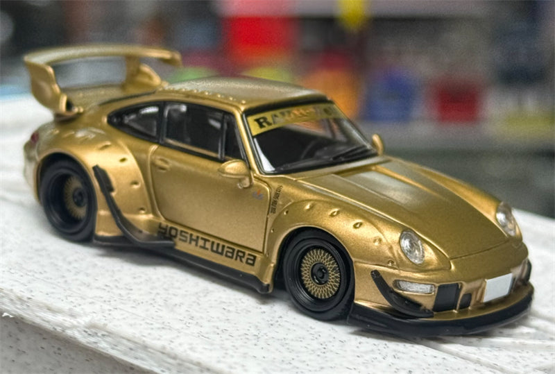1:64 Porsche RWB 993 GOLD Model model DIECAST Civil Car Model