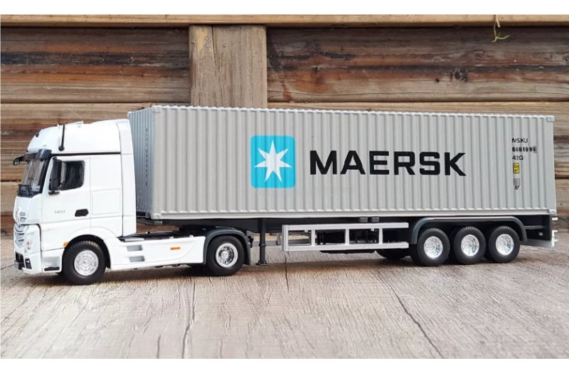 Mercedes ACTROS Shipping Container Truck Maersk Coatings 1:50 Truck Pre-built Airliner Model Display view4