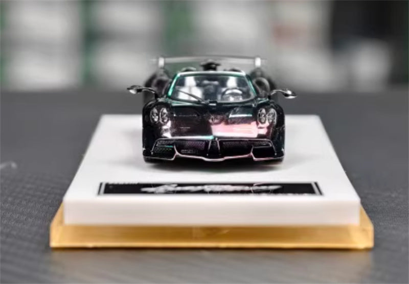 HH Model Pagani Huayra Tricolore Hidden Electroplating Color Change - Convertible Edition 1:64 Car Pre-built Model view2