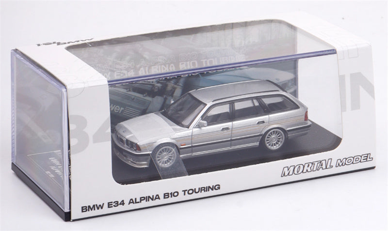Mortal BMW E34 ALPINA B10 TOURING 5 Series wagon silver Gold Strip Limited Edition 999PCS ONLY 1:64 Car Pre-built Model view9