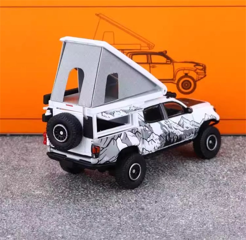 GCD TOYOTA Tacoma Camper Off-Road SUV White LHD 1:64 Truck Pre-built Model view8