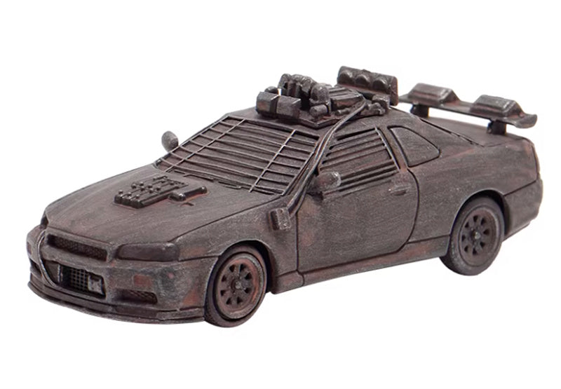 Stance Hunters Nissan Skyline GTR BNR34 Mad Max Apocalypse Edition Distressed style Regular Version Limited Edition 499PCS ONLY 1:64 Car Pre-built Model view1