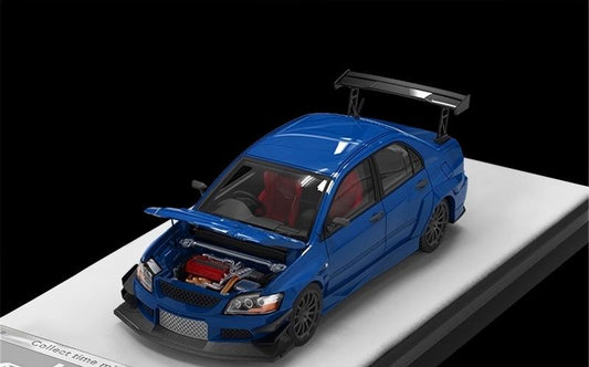 TimeMicro Mitsubishi Lancer Evolution IX Racing car Blue Regular Version 1:64 car Pre-built Model view1