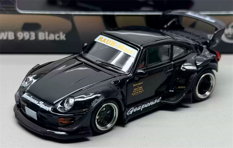 1:64 Porsche RWB 993 Black Model model DIECAST Civil Car Model