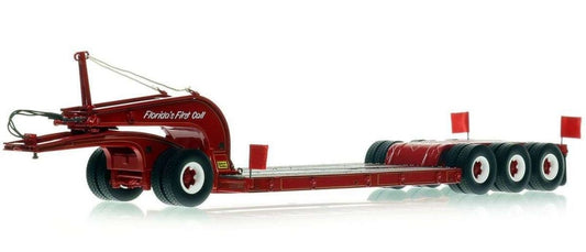 1:50 Talbert  1960s 60-Ton Cableneck Lowbed w/ Single-Axle Dolly Heavy Haul Replicas  Red Diecast Model