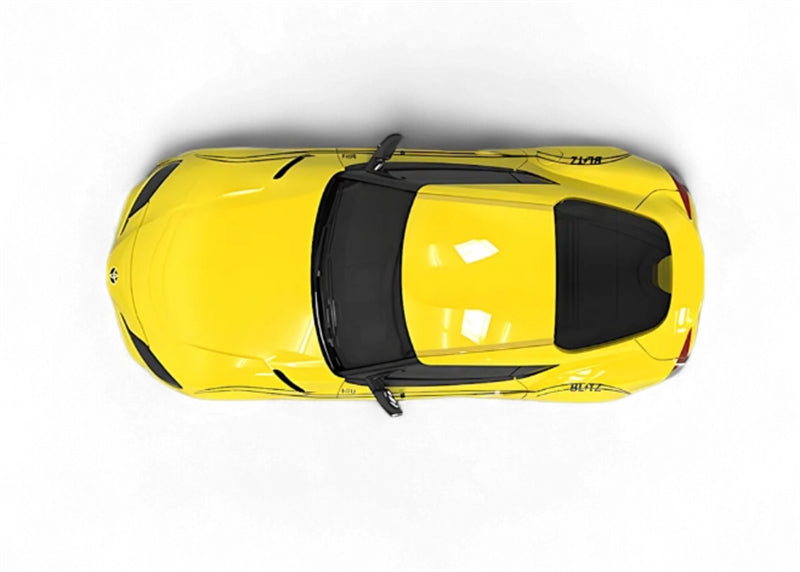 Original Model Toyota Supra A90 BLTZ #885 Yellow 1:64 car Pre-built Model view3