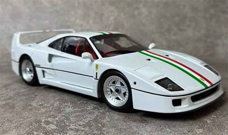 KYOSHO Ferrari F40 Fully open sports car Italian striped white 1:18 Car Pre-a Model