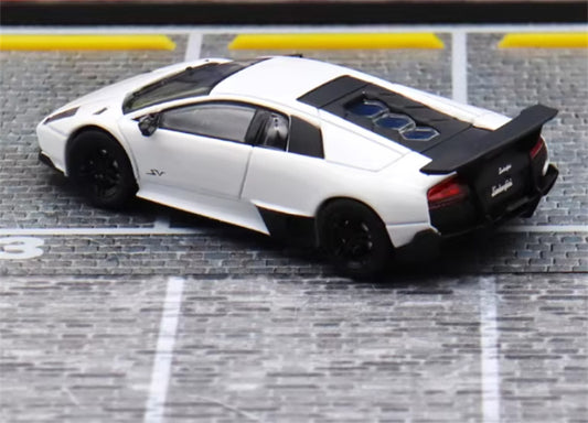 Max well Lamborghini Murcielago LP670-4 SV pure white 1:64 Car Pre-built Airliner Model Display view2