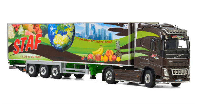 WSI  VOLVO FH4 GLOBETROTTER 4x2 REEFER TRAILER - 3 AXLE STAF 1:50 Truck Pre-built Model