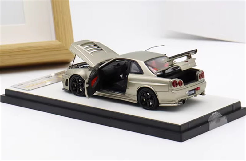 1:43 Nissan GTR Nismo R34 Z-TUNE  Jade Green  PGM x onemodel Regular Edition White base Limited Edition 688PCS ONLY DIECAST Car Model