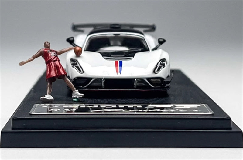 Rhino Model Hennessey Venom F5 Limited Edition 999PCS ONLY White w/ Figure 23# 1:64 Car Pre-built Model view5