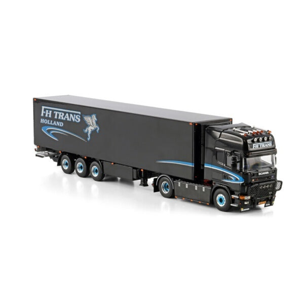 1:50 SCANIA FH TRANS 4 series 4X2 REEFER TRAILER 3 AXLE WSI  Black Diecast Model