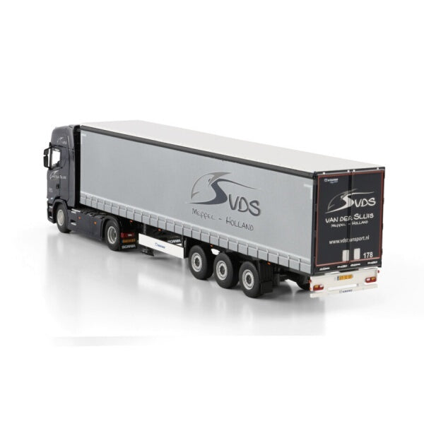 1:50 SCANIA VAN DER SLUIS S CS20H 4X2 CURTAINSIDE TRAILER 3 AXLE WSI   Diecast Model