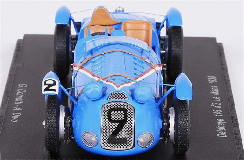 spark Delahaye 145 #2 Le Mans 1938 G.COMOTTI - A.DIVO blue 1:43 Car Model view5