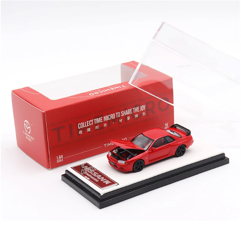 TIMEMICRO Nissan GTR R32 Metallic Red Limited Edition 999PCS ONLY 1:64 Car Pre-built Model view6