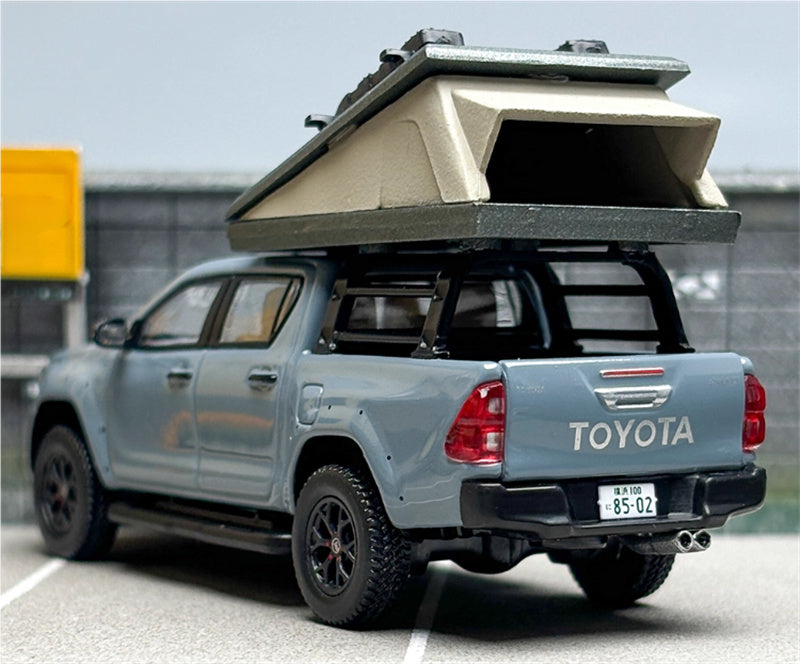 Tarmac Works Toyota Hilux pickup Camping Edition grey 1:64 Car Pre-built Model view4