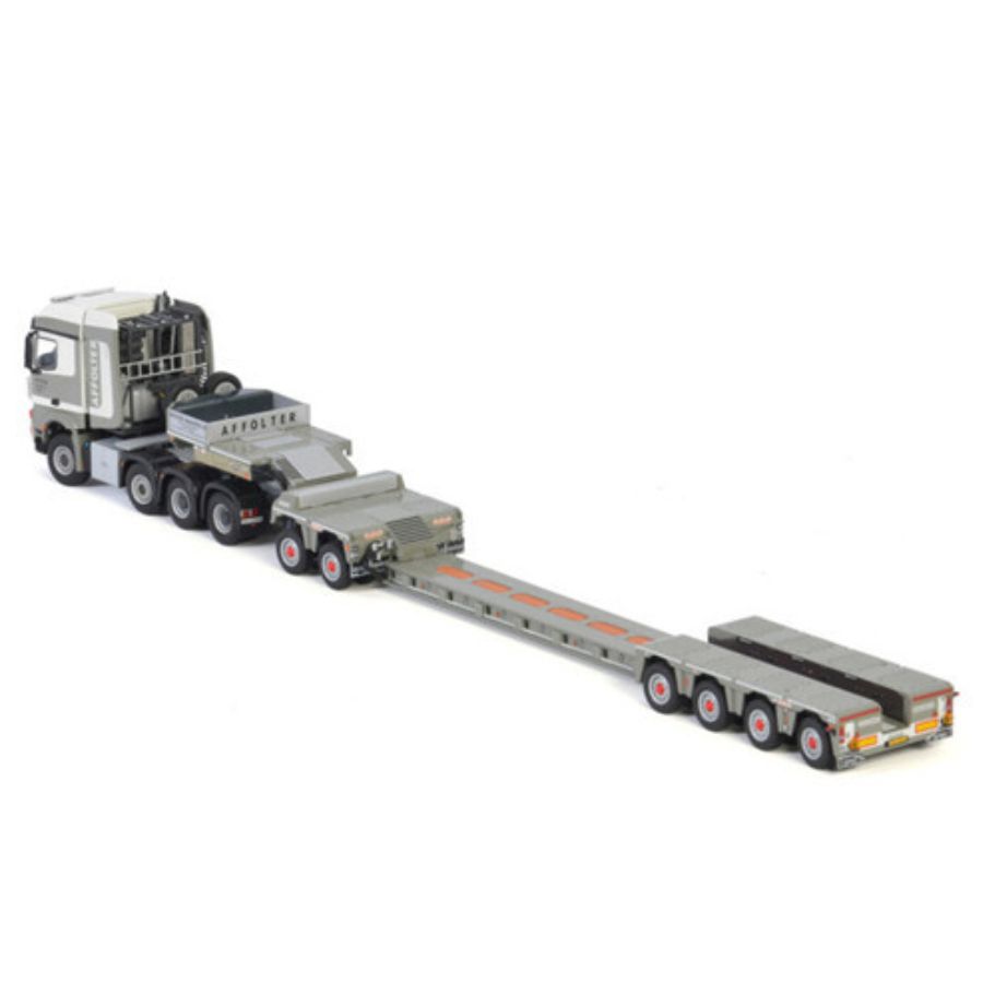 WSI BENZ AROCS MP4 2.300 STREAM SPACE 8X6 LOW LOADER  EURO 4 AXLE DOLLY  2 AXLE AFFOLTER 1/50 DIECAST Truck